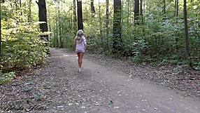 I strut in transparent dress over naked body