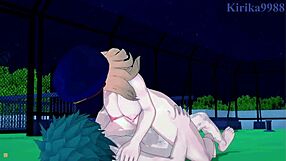 Camie, Itsuka, and Izuku in wild My Hero Academia hentai sex!