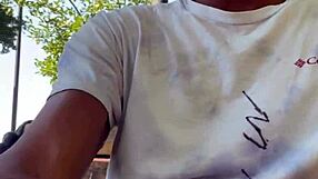 College guy jerks off on campus in public