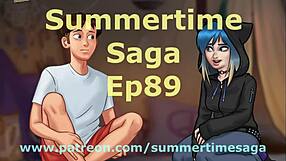 In summertime saga 89, the small-titted character engages in erotic ass play