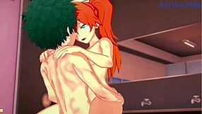 Camie, Itsuka, and Izuku in wild My Hero Academia hentai sex!