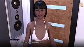 everyone wants to help that erotic milf brunette in anime game with her ass and tits!