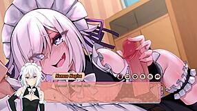 Hentai with a shemale character named Nanase giving a handjob