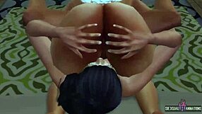 my horny girlfriend fucks hard in bed