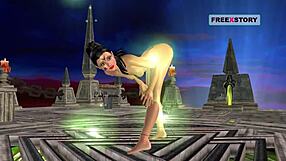 Animated 3D Cartoon of Indian Girl Fingering with Cucumber in Wild Scene