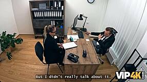 Beautiful wife seduces at work with tight pussy and toys