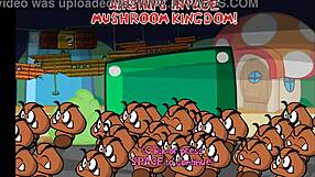 peach feels the passion of big tits in this anime hentai train scene