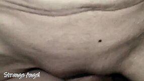 Extra close-up bareback gay anal sex with shaved pussy, moaning and dirty talk in missionary position