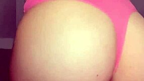 Faceless guy tries on panties in close-up view