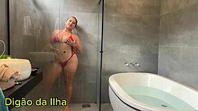 horny married woman wanted milk in pussy and got two cocks in flashing exhibitionist scene