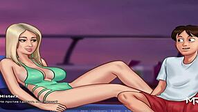 In summertime saga, she gives a blowjob on an expensive yacht