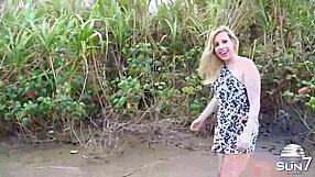 I see the curvy teen licking big cocks in group