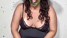 big tits milf celebrates halloween cutely!