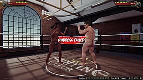 ethan fights dela naked in 3d, fingering her ass during wrestling sex.