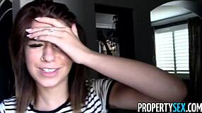 Tenant with Amazing Big Tits Busted for Porn Torrents in Propertysex Roleplay