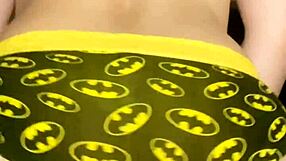 Faceless guy tries on panties in close-up view