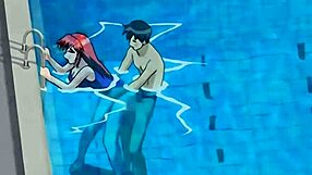 Hentai - Pastorka in pastorek skoraj ujeti med divjim jebanjem v bazenu