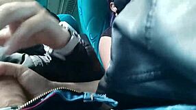 Quick Blowjob and Creampie Fuck in Public Service Bus