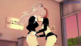 Shizuma and Nagisa's passionate lesbian encounter in anime