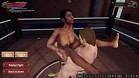 ethan fights dela naked in 3d, fingering her ass during wrestling sex.