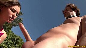 Teen GIVES ROUGH HANDJOB To Mature Cock