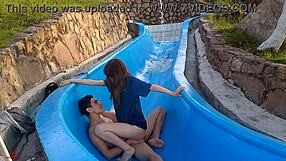 Skinny Colombian Stepsister Stuck In Pool Slide Gets Fucked Wildly Part 2