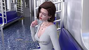 3D animated train journey of erotic nature with a shaved pussy