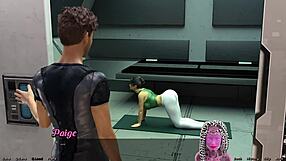 in stranded in space, the curvy milf does hot yoga in cute outfit