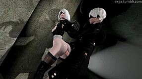 2B from Nier Automata gets wild in fapzone.