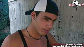 Latino men try gay anal first