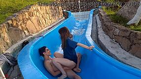 Skinny Colombian Stepsister Stuck In Pool Slide Gets Fucked Wildly Part 2