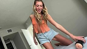 Skinny blonde gets drunk and gets a hardcore creampie