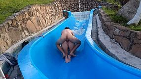 Skinny Colombian Stepsister Stuck In Pool Slide Gets Fucked Wildly Part 2