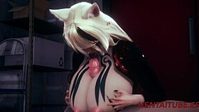 Wow! Hentai 3D Catgirl with Big Tits Boobjobs and Gets Fucked Hard!