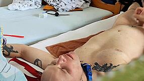 nuts teabag rimjob and foot spanking with hogtied twink in dirty fun