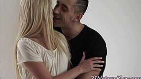 Classy eurobabe receives blowjob then gets pussyfucked doggystyle