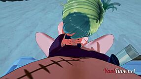 One Piece yaoi - Zoro and Sanji get steamy with handjob and blowjob on beach