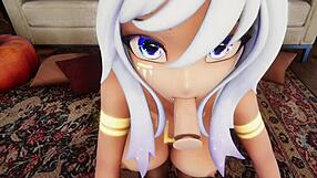 Get an anime blowjob close up with Hentai VTuber Elfie Love in VRChat