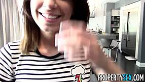 Tenant with Amazing Big Tits Busted for Porn Torrents in Propertysex Roleplay