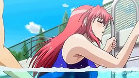 Hentai - Step Sister and Step Brother Almost Caught Fucking in the Pool