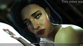 3D animated MILF gives great blow job while having sex with another man
