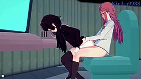 Marika Kato and Chiaki Kurihara in intense lesbian futanari hentai