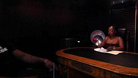 Boss says, 'Gag on my cock, employee'