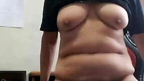 hey, mature milf riding her hairy toy in lingerie roleplay