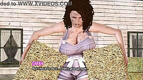 Big-boobed farm girl gets fucked outdoors in 3D hentai