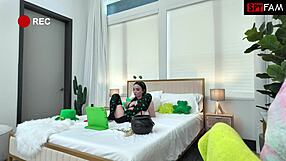 Stepbrother catches Selina Imai bent over, playing with wet tight pussy in missionary voyeur creampie for fans.