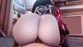 Overwatch's Widowmaker gets a cock as big as her gun in this 3D porn video