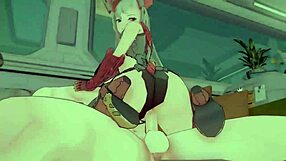 Anime hentai features relaxing cowgirl riding with squirting and creampie.