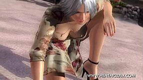 Ecchi fan service in Danganronpa 5 with Christie's dress