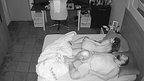 Wild morena gets dominated in bed with her big natural tits bouncing.